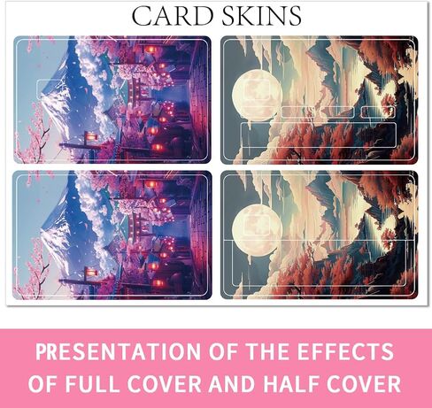 4 Pcs Credit Card Skin Sticker Japanese Scenery Debit Card Cover for Transportation Payment Bank Key Card Protection Removable No Bubble Waterproof Slim 3.34 x 2.12inch in Saudi Arabia