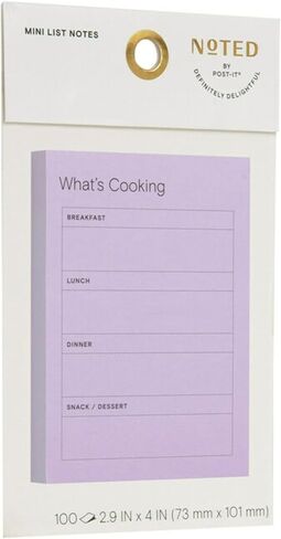 Noted By Post-it® Meal Planning Notes, 4" x 2-15/16", Lilac, 100 Sheets Per Pad in Saudi Arabia