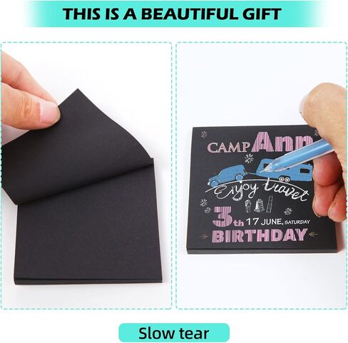 32 حزمة ملاحظات لاصقة سوداء 3 × 3 بوصة ملاحظات لاصقة سوداء 50 ورقة/وسادة ملاحظات سهلة النشر للمكتب والمدرسة والمنزل in Kuwait