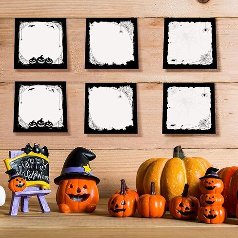 9 Pcs Halloween Sticky Note Halloween Note Pads with Spider Pumpkin Bat, Work-Study Notes, 450 Pieces of Halloween Self-Adhesive Removable Notes 3 Styles, 9 Books Total, 50 Sheets Each in Saudi Arabia
