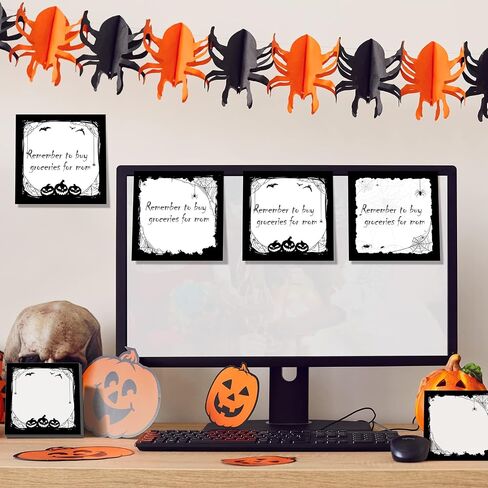 9 Pcs Halloween Sticky Note Halloween Note Pads with Spider Pumpkin Bat, Work-Study Notes, 450 Pieces of Halloween Self-Adhesive Removable Notes 3 Styles, 9 Books Total, 50 Sheets Each in Saudi Arabia