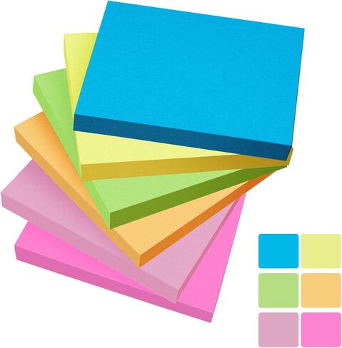 Post-it Notes 3x3 in, 6 Sticky Note Pads, 600 Sheets Mini Pad, Easy to Reposition Super self-Adhesive Sticky Notes, Fit for Books and Paper, School Supplies and Office Supplies in Saudi Arabia