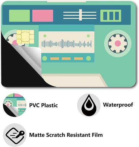 CREATCABIN 4 قطع ملصقات بطاقة الشريط بطاقة الخصم الجلد الشارات للماء بطاقات قابلة للإزالة أفلام مضادة للخدش بطاقة الائتمان بطاقة البنك الديكور لحماية بطاقات النقل 3.3x2.1in in Saudi Arabia