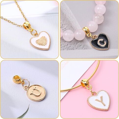 180pcs Bail Beads, Links Column Spacer Beads Alloy Connector Tube Charm Pendant Bail Hanger Dangle for DIY Jewelry Making Bracelet Necklace Craft Accessories(Gold+Silver) in Saudi Arabia