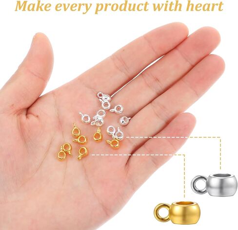180pcs Bail Beads, Links Column Spacer Beads Alloy Connector Tube Charm Pendant Bail Hanger Dangle for DIY Jewelry Making Bracelet Necklace Craft Accessories(Gold+Silver) in Saudi Arabia