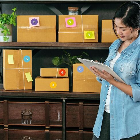 ملصقات easykart 2400 قطعة من ملصقات الأرقام المتتالية 48 ورقة 1-100 ملصقات ملونة مربعة 1 بوصة ملصقات أرقام فينيل ذاتية اللصق للمدرسة، المكتب، الفصل الدراسي، المخزون، التخزين، الصناديق، 6 ألوان in Kuwait