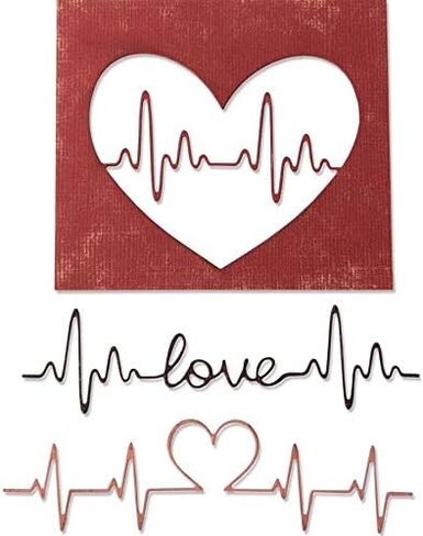 Tim Holtz Sizzix Heartbeat and Falling Hearts Thinlits، مجموعة من مجموعتين من القوالب، مثالية للحب والصداقة والتفكير فيك وبطاقات عيد الحب والوسائط المختلطة والتهاني والمزيد (664415، 664416) in Saudi Arabia