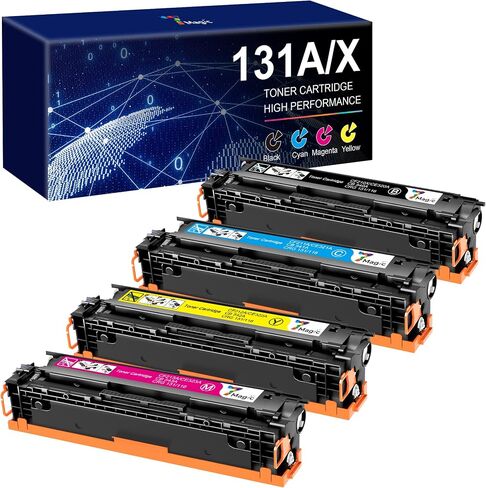 7Magic Compatible Toner Cartridge Replacement for HP 131X CF210X 131A CF210A HP Laserjet Pro 200 Color MFP M276nw M251nw M251n M276n Printer CF211A CF212A CF213A (Black Cyan Yellow Magenta, 4-Pack) in Saudi Arabia