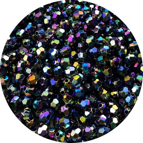 1000 PCS 6mm Acrylic Faceted Spacer Beads AB Color Glossy Round Loose Beads for Jewelry Making Bracelet Necklace Earring Ornament Wind Chimes Key Chains(Multicolor) in Kuwait