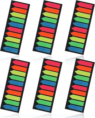1200Pcs Sticky Tabs Page Markers Book Index Tabs Arrow Flags Tabs Colored Writable Repositionable Book Markers Self-Adhesive Notes Annotation Translucent Tab Stickers for Notebook Documents Sticks in Kuwait