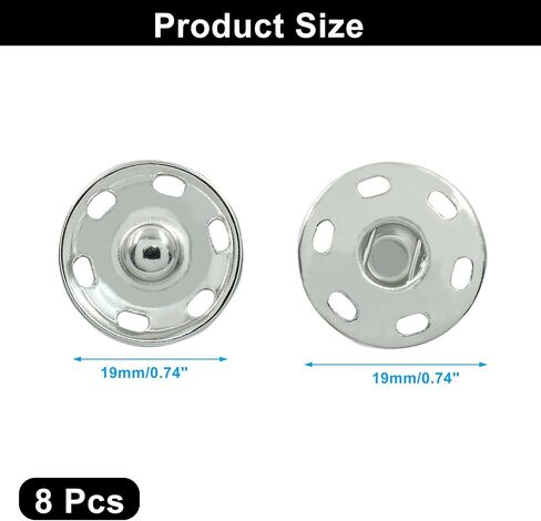 Murtenze 50 Sets Sew-on Snap Buttons Metal Snap Fastener Buttons, Press Studs Buttons for Sewing Clothing(3/4" 19mm, Matte Black) in Saudi Arabia