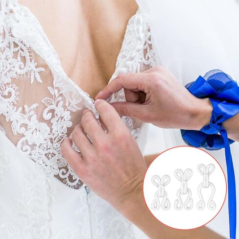 60 Pairs Sewing Hook and Eye Closure Covered Hooks and Eye White Fabric Hook & Eye Closures Fabric Closures Hooks for Clothing Bra Coats Skirt Wraps Jackets Leather DIY Craft(3 Sizes) in Saudi Arabia