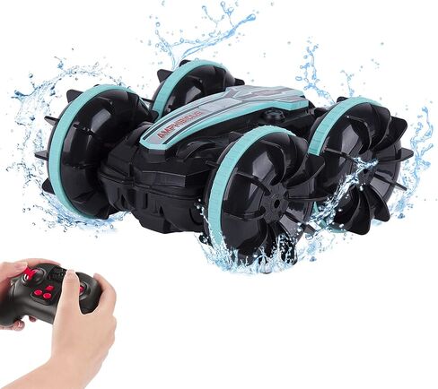 Berry President Amphibious RC Car, 2.4GHz Off-Road Stunt Truck, All Terrain 4WD Remote Control Toy, Land Water Vehicle with 360° Rotation for Kids (LightBlue) in Saudi Arabia