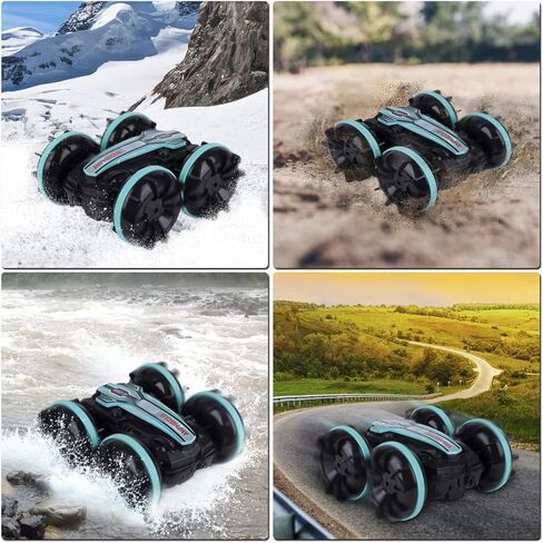 Berry President Amphibious RC Car, 2.4GHz Off-Road Stunt Truck, All Terrain 4WD Remote Control Toy, Land Water Vehicle with 360° Rotation for Kids (LightBlue) in Saudi Arabia