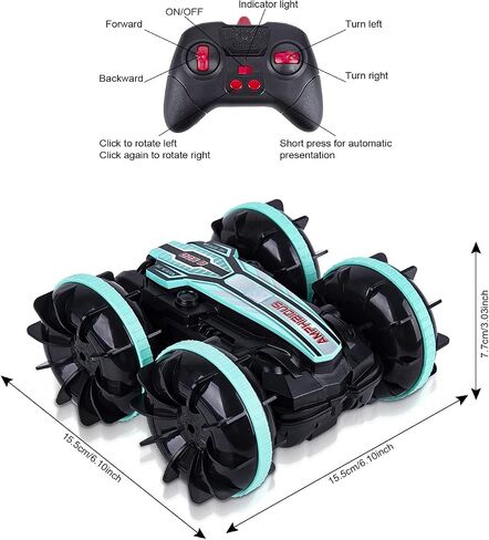 Berry President Amphibious RC Car, 2.4GHz Off-Road Stunt Truck, All Terrain 4WD Remote Control Toy, Land Water Vehicle with 360° Rotation for Kids (LightBlue) in Saudi Arabia