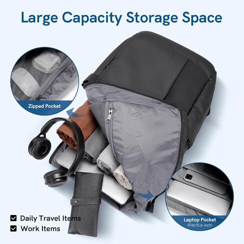 Kingsons Travel Backpack for Men Women，15.6 Inch Anti Theft Laptop Backpack Flight Approved, Large Capacity Water Resistant Computer Backpacks for Weekender Business Hiking in Saudi Arabia
