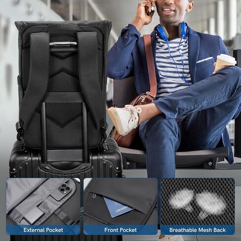 Kingsons Travel Backpack for Men Women，15.6 Inch Anti Theft Laptop Backpack Flight Approved, Large Capacity Water Resistant Computer Backpacks for Weekender Business Hiking in Saudi Arabia
