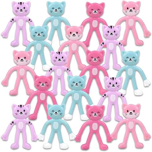 ArtCreativity Mini Bendable Cat Assortment, Set of 48 Flexible Bendable Figures in Assorted Colors, Birthday Party Favors for Boys & Girls, Stress Relief Fidget Toys, Goody Bag Fillers for Kids in Saudi Arabia