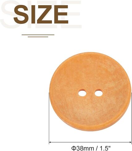uxcell 30Pcs Wooden Buttons, 38mm(1.5 Inch) 2 Hole Round Wood Sewing Button Craft for Sewing DIY Craft Clothing, Red Brown in Saudi Arabia