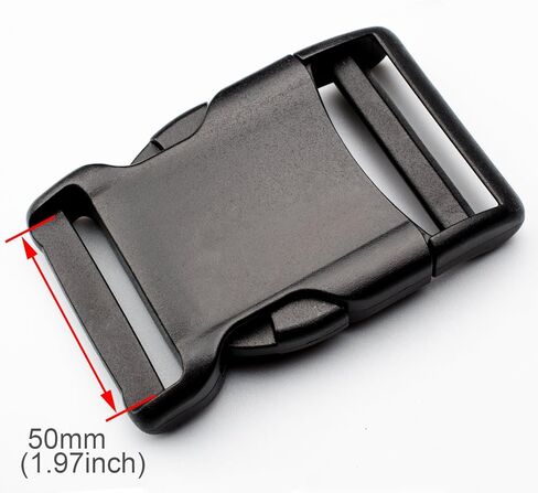 DYZD Premium Flat Dual Adjustable Side Release Buckles Size of 4/5, 1, 1-1/2, 2 Inch for Backpack Paracord, Webbing Strap (2 inch, 2PCS) in Kuwait