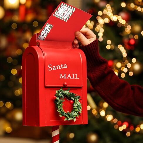 Letter to Santa Christmas Wish List Writing Kit 8 Sets Fill In The Blank Cards 5 x 7 Inch With Red Envelopes/Stickers/Seals/Name Tag/Address Labels for Family Party Favors Christmas Decoration Gifts in Kuwait