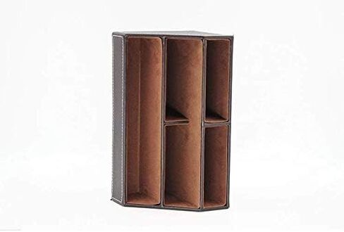 Brown PU Leather Remote Controller Holder TV Guide CD DVD Controller Organizer Desk Caddy Stationery Organizer Caddy Stationery Holder (L:9.45 x W:5.3 x H:4.3/1.6 inches, Brown) in Saudi Arabia