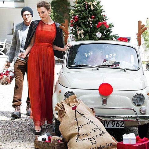 Upgraded Car Reindeer Antler Kit Christmas Rudolph Auto Decorations, Rudolph Auto Accessories with Tail, Nose - Add Holiday Spirit in Saudi Arabia