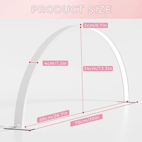 Charme Princesse 30in Half Moon Lamp 48W Half Moon Nail Desk Lamp 1600 Lumen LED Lash Light 3 Color Temperature Lash Lamp for Lashes Eyelash Extensions Tattoo Skin Care (White) M18S-12-US in Saudi Arabia