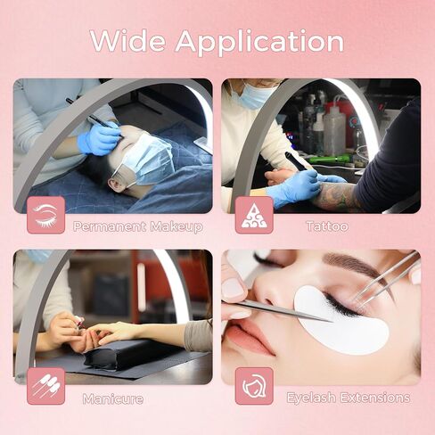 Charme Princesse 30in Half Moon Lamp 48W Half Moon Nail Desk Lamp 1600 Lumen LED Lash Light 3 Color Temperature Lash Lamp for Lashes Eyelash Extensions Tattoo Skin Care (White) M18S-12-US in Saudi Arabia