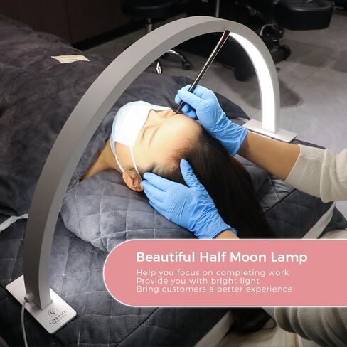 Charme Princesse 30in Half Moon Lamp 48W Half Moon Nail Desk Lamp 1600 Lumen LED Lash Light 3 Color Temperature Lash Lamp for Lashes Eyelash Extensions Tattoo Skin Care (White) M18S-12-US in Saudi Arabia