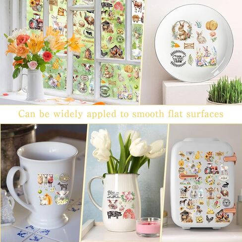Rub on Transfers for Crafts Furnitures Stickers: 12 Pcs Farmland Animal Rub on Transfer for Crafts Decals Cow Pig Rooster Sheep Rub on Transfer Stickers for Furniture Crafts DIY Home Decor in Saudi Arabia