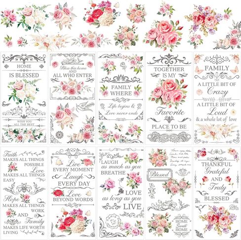 Rub on Transfers for Crafts Furnitures Stickers: 12 Pcs Farmland Animal Rub on Transfer for Crafts Decals Cow Pig Rooster Sheep Rub on Transfer Stickers for Furniture Crafts DIY Home Decor in Saudi Arabia