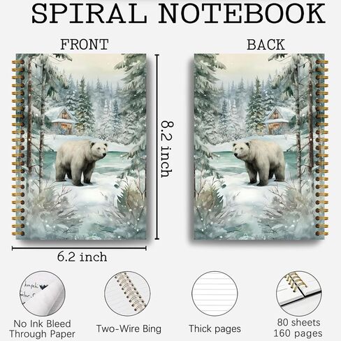 دفتر عيد الميلاد، مجلة الدب عيد الميلاد مزرعة، هدايا الدب، هدايا مكتب عيد الميلاد لزملاء العمل، دفتر تكوين عيد الميلاد، دفتر عيد الميلاد دوامة 5.5x8.3 بوصة in Kuwait