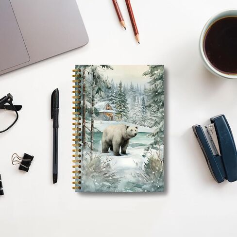 دفتر عيد الميلاد، مجلة الدب عيد الميلاد مزرعة، هدايا الدب، هدايا مكتب عيد الميلاد لزملاء العمل، دفتر تكوين عيد الميلاد، دفتر عيد الميلاد دوامة 5.5x8.3 بوصة in Kuwait