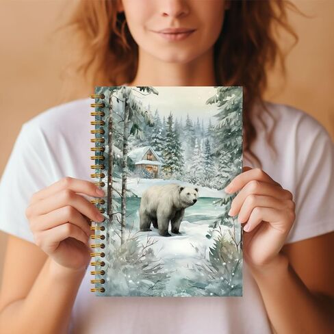 دفتر عيد الميلاد، مجلة الدب عيد الميلاد مزرعة، هدايا الدب، هدايا مكتب عيد الميلاد لزملاء العمل، دفتر تكوين عيد الميلاد، دفتر عيد الميلاد دوامة 5.5x8.3 بوصة in Kuwait