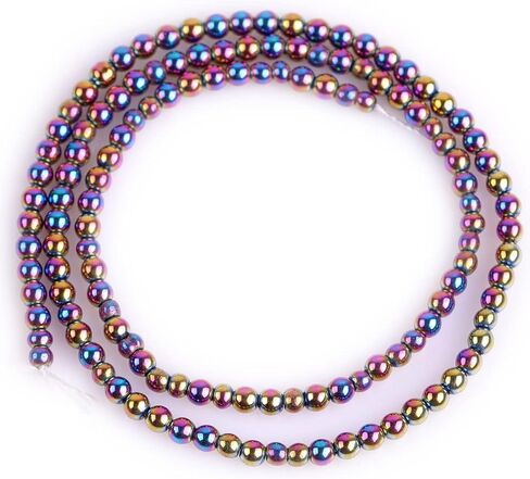 GEM-insid 3 مللي متر متعدد الألوان الهيماتيت غير المغناطيسي الأحجار الكريمة فضفاض الخرز حجر الطاقة المستديرة الخرز لصنع المجوهرات 15" in Kuwait