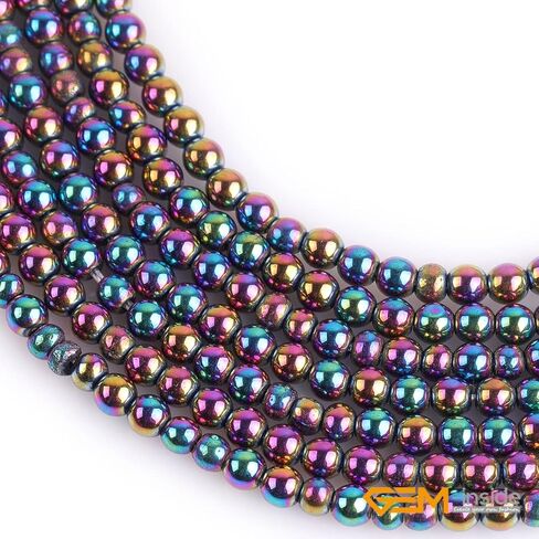 GEM-insid 3 مللي متر متعدد الألوان الهيماتيت غير المغناطيسي الأحجار الكريمة فضفاض الخرز حجر الطاقة المستديرة الخرز لصنع المجوهرات 15" in Kuwait