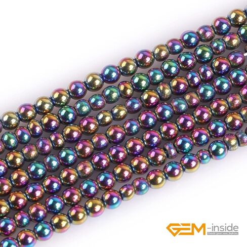 GEM-insid 3 مللي متر متعدد الألوان الهيماتيت غير المغناطيسي الأحجار الكريمة فضفاض الخرز حجر الطاقة المستديرة الخرز لصنع المجوهرات 15" in Kuwait