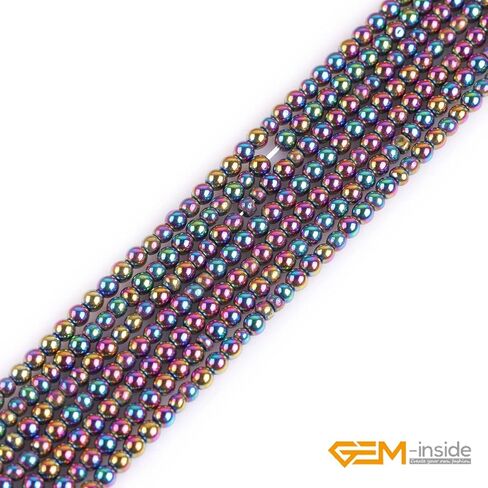 GEM-insid 3 مللي متر متعدد الألوان الهيماتيت غير المغناطيسي الأحجار الكريمة فضفاض الخرز حجر الطاقة المستديرة الخرز لصنع المجوهرات 15" in Kuwait