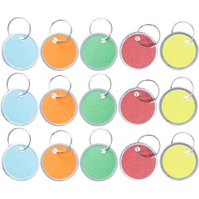 TEHAUX 50pcs Mixed Color Round Pet Hanging Tags Blank Aluminium Labels for Personalized Dog Id Key Tags Crafting and Decorative Use Small Pendant Plates with Hole