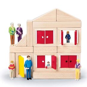 Constructive Playthings 5 pc. Set Door and 5 1/2" L. x 4" W. x 1 1/4" Thick Window Blocks Scaled to Match Unit Blocks; Figures and Unit Blocks Not Included