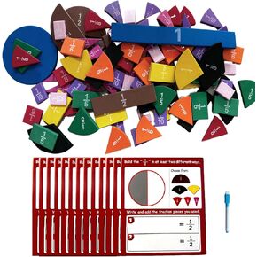 Magnetic Fraction Circles & Fraction Tiles Double-Sided Activity Kit, Fraction Equivalency Math Manipulatives Learning Game Christmas Gift, Montessori Math Elementary Homeschool Supplies