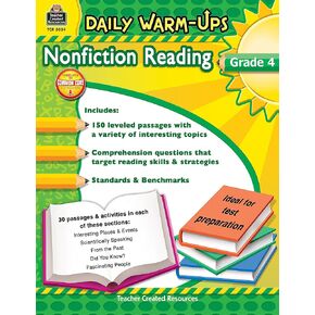 Teacher Created Resources Daily Warm-Ups: Nonfiction Reading Book, Grade 4