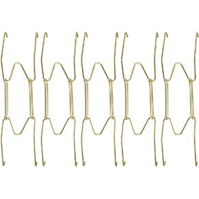 uxcell Plate Hanger, 16-inch W Type Zinc Plated Invisible Wall Decorative Hooks, 5 Pcs