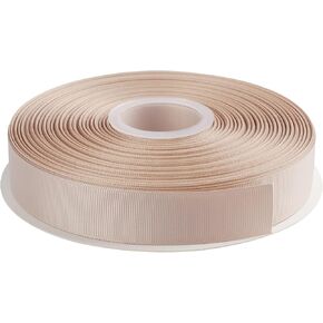AVANAVA 1 Inch Wide Grosgrain Ribbon - 50 Yards, Ideal for Gift Wrapping, Hair Bows, Home Decor, Flower Arrangement (835-Tan)