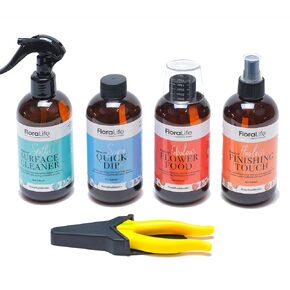 FloraLife Fresh-Cut Flowers Care Kit - Nutrition, Hydration, & Cleaning Solution with Cutting Shears