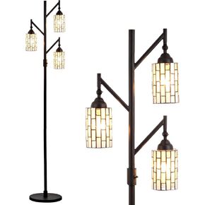 JONATHAN Y JYL8012A Tiffany-Style 71" Multi-Light Metal Rotary LED Floor Lamp, Traditional, 3 Lights for Home, Kitchen, Bed Room, Dining Room, Guest Room, Dorm Room, Bronze