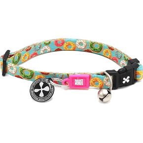 Max & Molly Fun & Whimsy Cat Collar with Jingle Bell, Breakaway Safety Buckle, Adjustable Sizing & Smart ID Personalized Tag for Girl or Boy Cats/Kittens, Sweet Donuts Design
