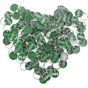 VILLCASE 100pcs Hand Sign Listing Number Tags Metal Tags Key Tag Numbered Locker Number Tag Metal Key Ring Labels Numbered Key Tags 1-100 Numbered Tags Brass Aluminum Alloy