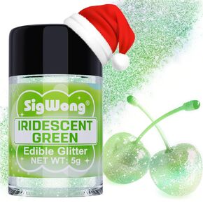Iridescent Gold Edible Glitter - 5g Food Grade Cake Decorating Shimmering Glitter, Edible Sprinkle Luster Dust for Drinks, Chocolates, Fondant, Strawberries, Cupcakes, Candy, Cookie - Vegan